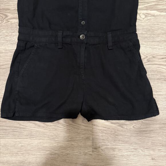 Rag & bone Womens Black Sleeveless Button Romper Back Cutout Chic Designer Small - Picture 4 of 12